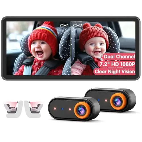 LUCKVIEW dual baby car camera system for two children