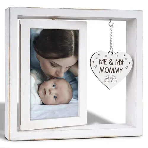Vintage-style rotating photo frame for mom and baby pictures
