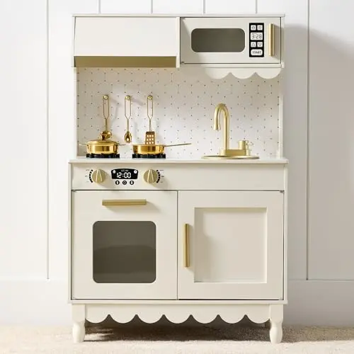Best Choice Products cottage-style wooden play kitchen with storage and accessories