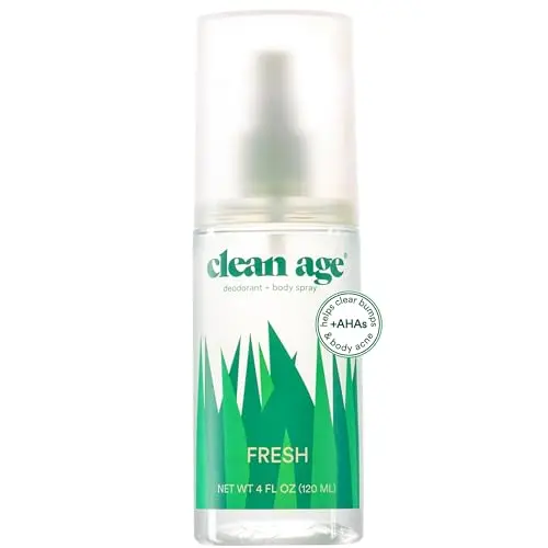 Clean Age body spray deodorant for teens with AHA