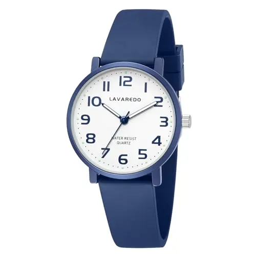 Kids analog watch with 50M waterproof rating and sturdy dial