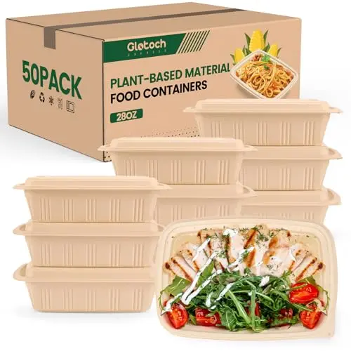 Glotoch Express yellow cornstarch meal prep containers
