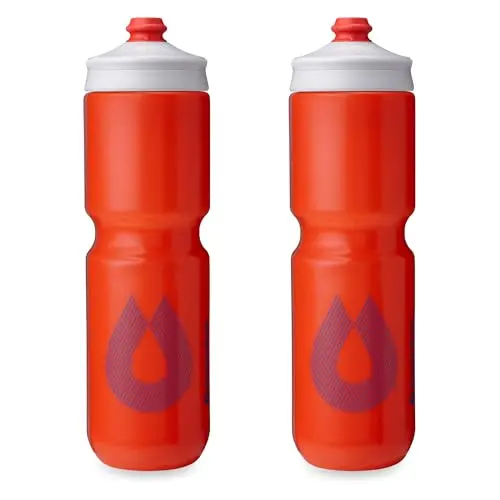 HydraPak Breakaway Surge cycling water bottle showing high-flow cap and lightweight design