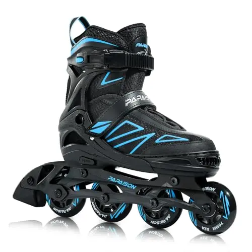 PAPAISON adjustable inline skates for boys with triple protection closure