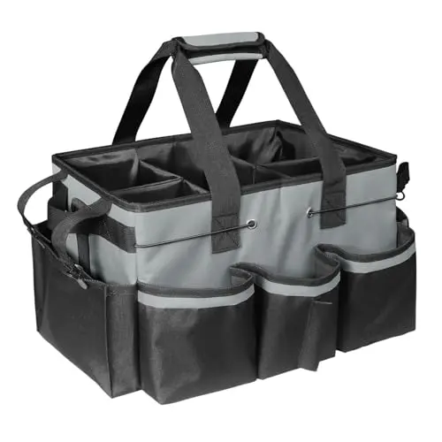 Boczif grey wearable cleaning caddy bag with removable divider