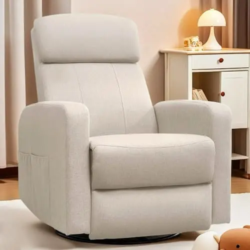 Korser Power Swivel Recliner in beige with modern design