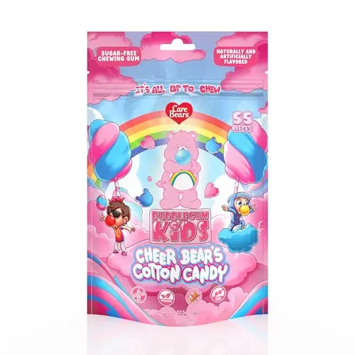 Bubblegum Kids Care Bears cotton candy sugar-free chewing gum packet