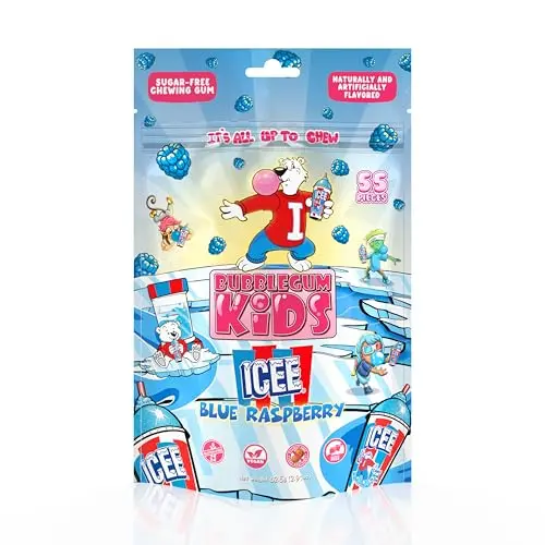 Bubblegum Kids ICEE blue raspberry chiclet gum packet