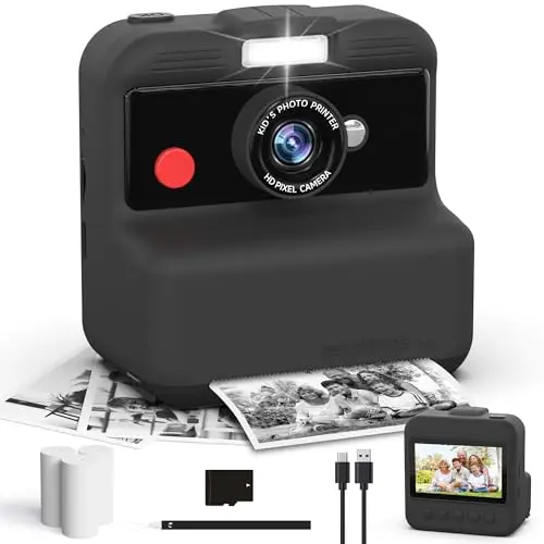 CAMCLID instant print camera for kids with large screen