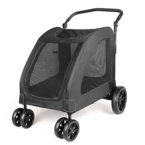 Wedyvko dog stroller with sunroof and adjustable handlebar for extra large dogs