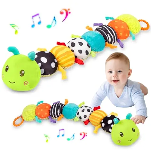 TOHIBEE musical caterpillar stuffed animal toy for infant development