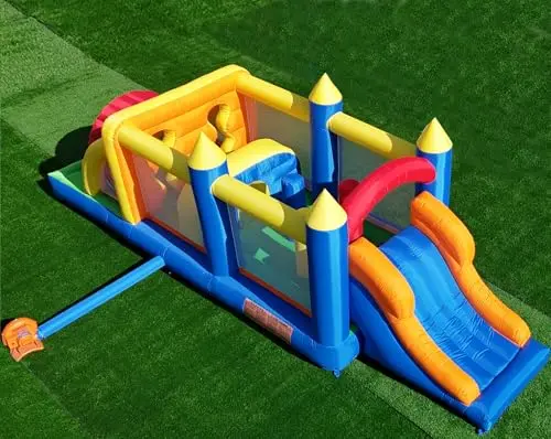 HuaKastro extended inflatable obstacle course with multiple challenges
