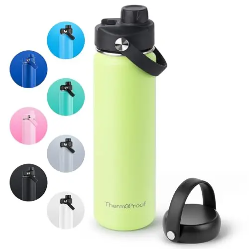 ThermoProof 22 oz insulated water bottle in Fresh Mint color