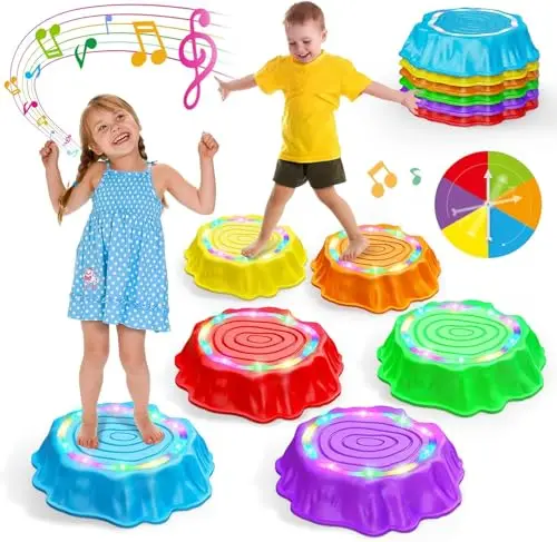 Flooyes light-up musical stepping stones with colorful lights