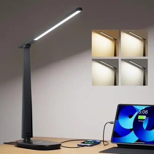 Honeywell desk lamp with foldable design and USB ports