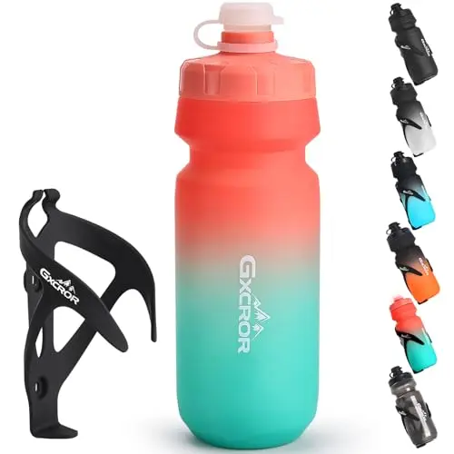 GXCROR water bottle holder with bottle combo in black and red