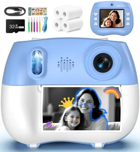 Yakry instant print camera for kids in blue color