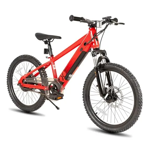 JOYSTAR 20-inch electric mountain bike for kids with dual disc brakes