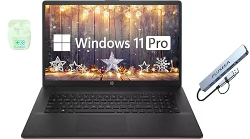 HP 17.3 inch jet black business laptop with large display