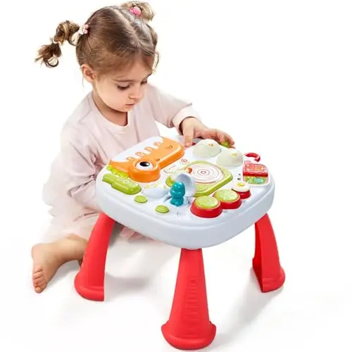 Baby DJ activity table with keyboard and detachable legs