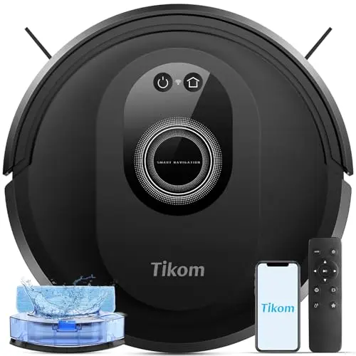 Tikom G8000 Max robot vacuum and mop on hardwood