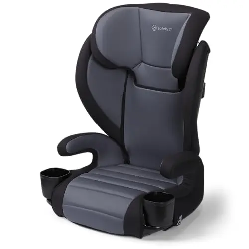 Safety 1st Grow and Go booster seat showing adjustable headrest and cup holders
