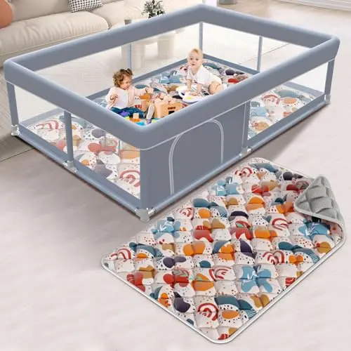 XVISHX 65x50 baby playpen with included mat