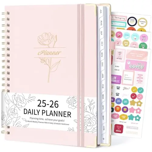 EYROZILL academic planner with spiral binding and inner pocket