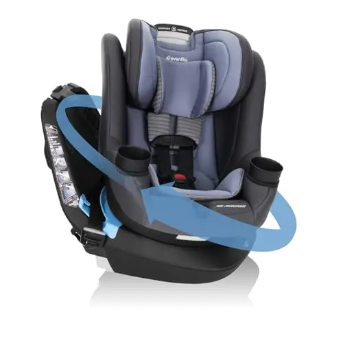 Evenflo REO rotating car seat in compact gray design