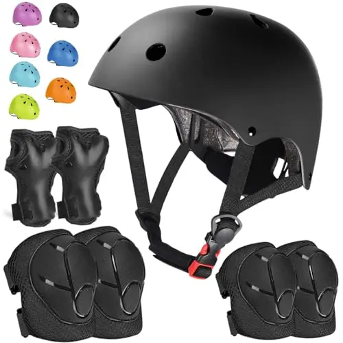 HocIece kids helmet set in light green with protective pads