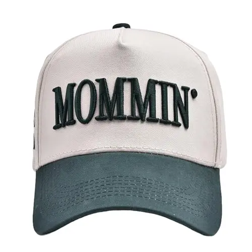 Funny Mommin truck hat with embroidered logo and adjustable back