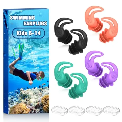 HIGAHY reusable silicone ear plugs for children swimming