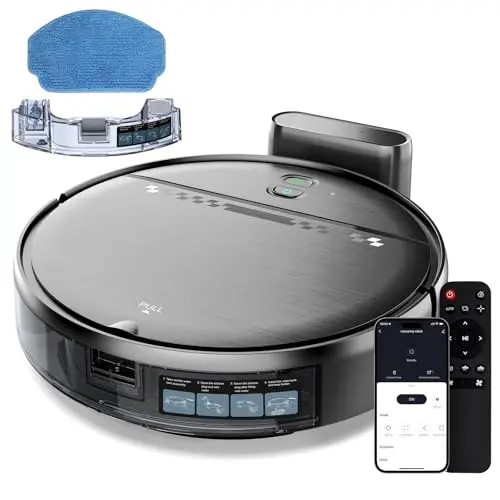 Sheliki BR151 robot vacuum and mop cleaning pet hair on low-pile carpet