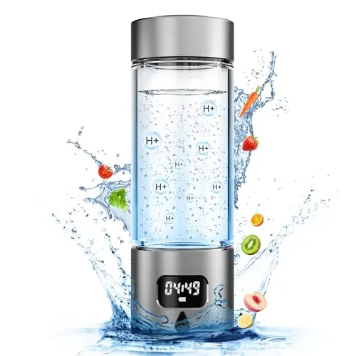 Asgool Hydrogen Water Bottle in grey with aluminum and glass construction