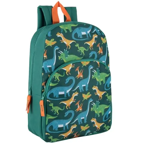 Trail Maker dinosaur-themed kids backpack with easy-grip zippers