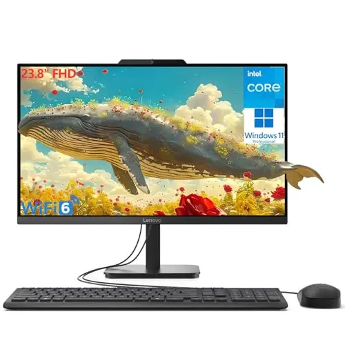 Lenovo 24 all-in-one desktop computer with 23.8-inch FHD display