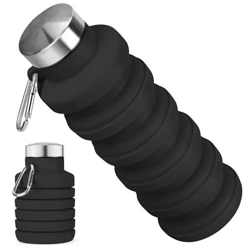 Rotayi collapsible water bottle with aluminum carabiner attachment