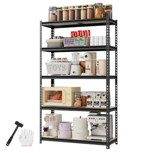 WORKPRO 5-tier heavy duty storage shelf with adjustable shelves