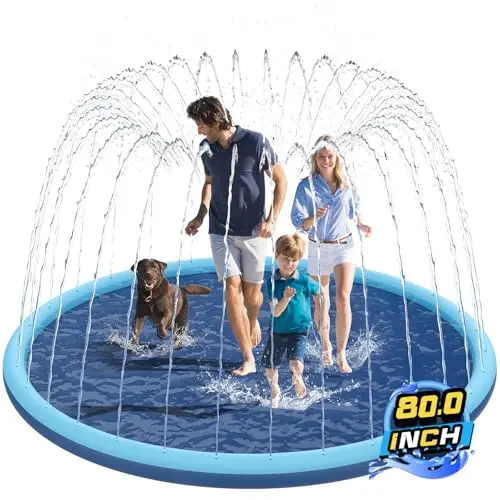 KOXOBET large blue inflatable splash pad with sprinklers