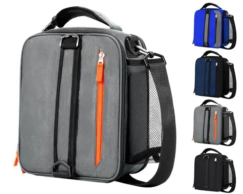 LUCKY CHERRY expandable insulated lunch box with shoulder strap