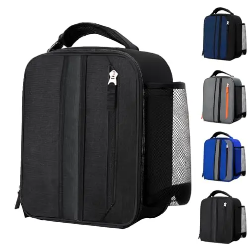 LUCKY CHERRY black lunch bag with multiple compartments