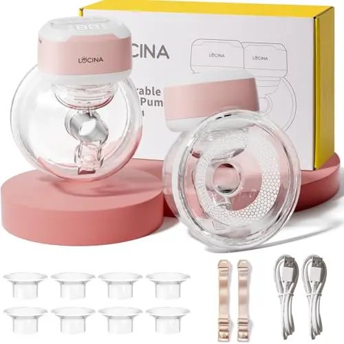 Lucina Baby wearable breast pump with small flange inserts