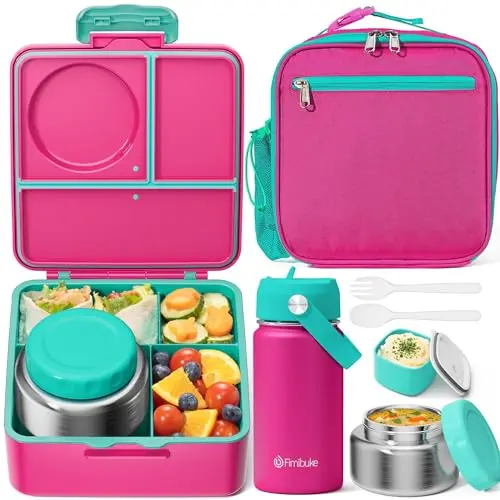 Fimibuke kids lunch box set with thermos, water bottle, and insulated bag
