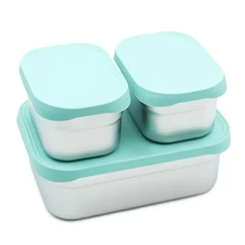 WeeSprout stainless steel lunch box set with nested containers