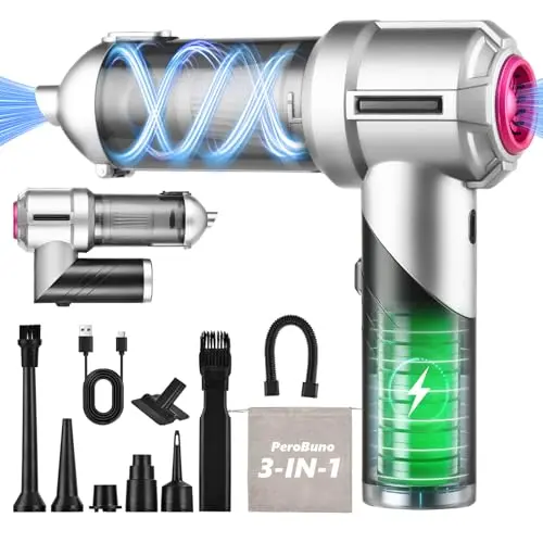 PeroBuno foldable car vacuum with 3-in-1 functions