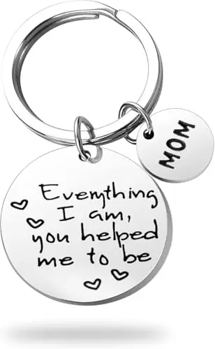 CHRISTMAS metal keychain with heartfelt message for mom