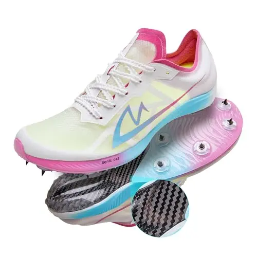 TRACK carbon plate track spikes in white color