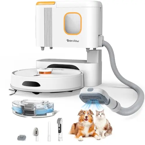 Teendow D20S Max+ robot vacuum with pet grooming accessories
