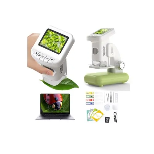 WSDMIC green digital microscope with LCD screen and observation cards