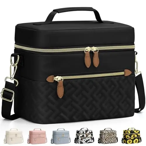 Capolo Lunch Box in black with removable strap